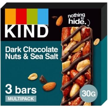 Kind Gluten Free Dark Chocolate Nuts & Sea Salt Bars (3 x 30g)