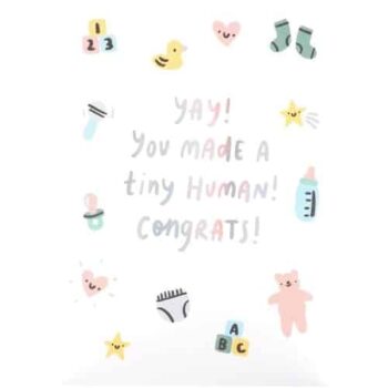 Kindred New Baby Card Yay! You Made A Tiny Human! Congrats!