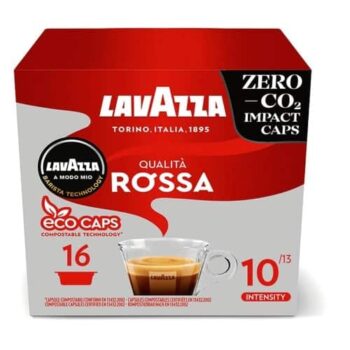 Lavazza A Modo Mio Compostable Qualita Rossa Coffee Capsules (16 x 120g)