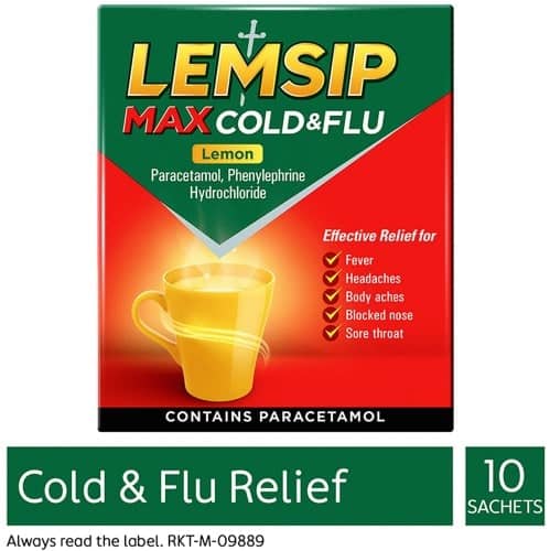 Lemsip Max Cold & Flu Lemon Sachets (10)
