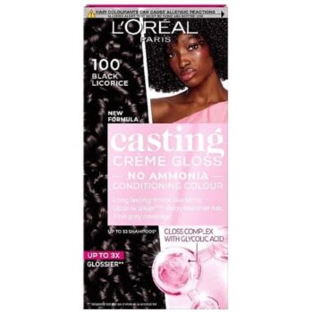 L'Oreal Casting Creme Gloss 100 Liquorice Black Semi-Permanent Hair Dye (3, 4)