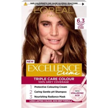 L'Oreal Excellence Color Creme 6.3 Light Golden Brown Permanent Hair Dye