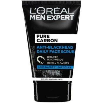 L'Oreal Men Expert Pure Charcoal Anti-Blackhead Daily Face Scrub Exfoliator (100ml)