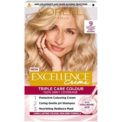 L'Oreal Paris Excellence Creme Permanent Hair Dye 9 Natural Light Blonde