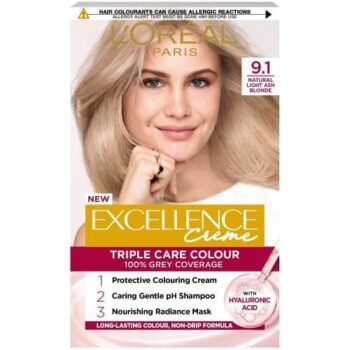 L'Oreal Paris Excellence Creme Permanent Hair Dye Natural Light Ash Blonde 9.1
