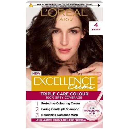 L'Oreal Paris Excellence Permanent Hair Dye Dark Brown 4 (10, 2)
