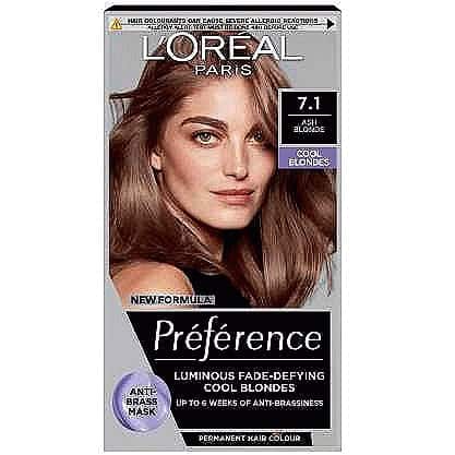L'Oreal Paris Preference Cool Blondes 7.1 Iceland Hair Dye Long Lasting Luminous Permanent Hair Colour