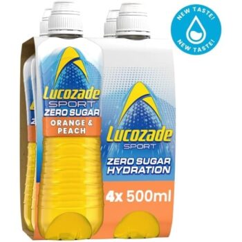 Lucozade Sport Zero Sugar Orange & Mandarin Drink (4 x 500ml)
