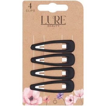 Lure Beauty 4 Snap Clips Black
