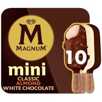Magnum Mini Classic Almond & White Chocolate Ice Cream Sticks (10 x 55ml)