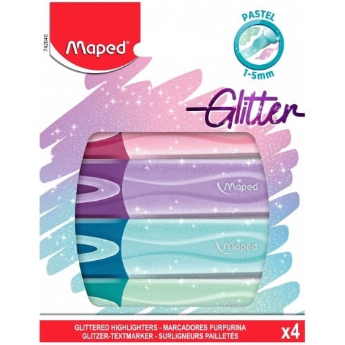 Maped 4 Pastel Glittered Highlighters 1-5mm (4)