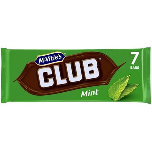 McVitie's Club Mint Chocolate Biscuit Bars (7 x 23g)