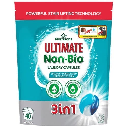 Morrisons 3 in 1 Ultimate Non-Bio Laundry Capsules 40 Washes