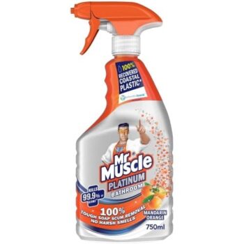 Mr Muscle Platinum Antibacterial Mandarin Bathroom Cleaning Spray (750ml)