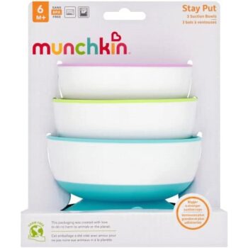 Munchkin 3 Stay Put Suction Bowls (3)