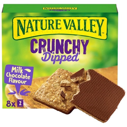 Nature Valley Crunchy Dipped Milk Chocolate Flavour Cereal Bars (8 x 20g)