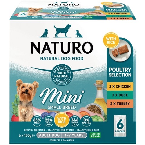 Naturo Mini Small Breed Poultry Selection Adult Dog 1-7 Years (6 x 150g)