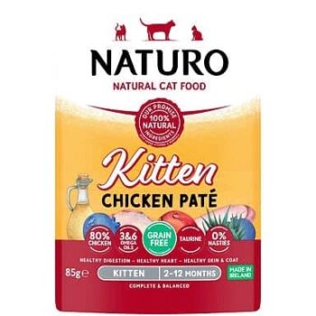 Naturo Natural Cat Food Kitten Chicken Pate 2-12 Months (85g)