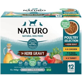 Naturo Poultry Selection in Herb Gravy Adult Dog 1-7 Years (12 x 100g)