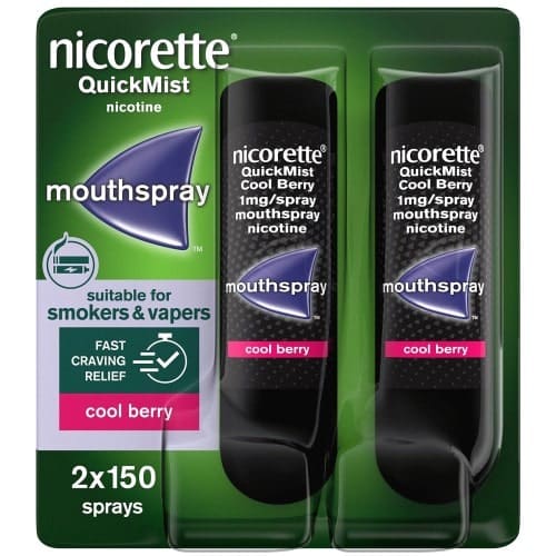 Nicorette QuickMist Mouth Spray Cool Berry Duo Pack (1mg)