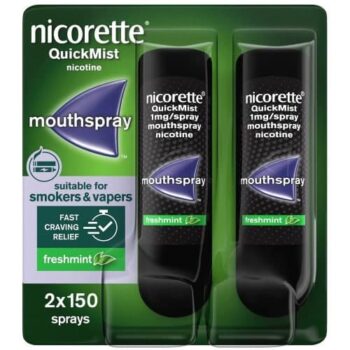 Nicorette QuickMist Mouthspray Freshmint Duo Pack Stop Smoking Aid (2 x 1mg)