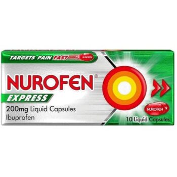 Nurofen Express Ibuprofen Liquid Capsules Pain Relief (10 x 200mg)