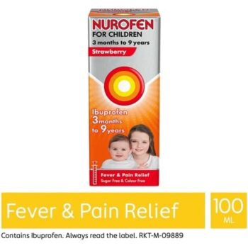 Nurofen for Children Strawberry Oral Suspension 3mths-9yrs Ibuprofen (100ml)