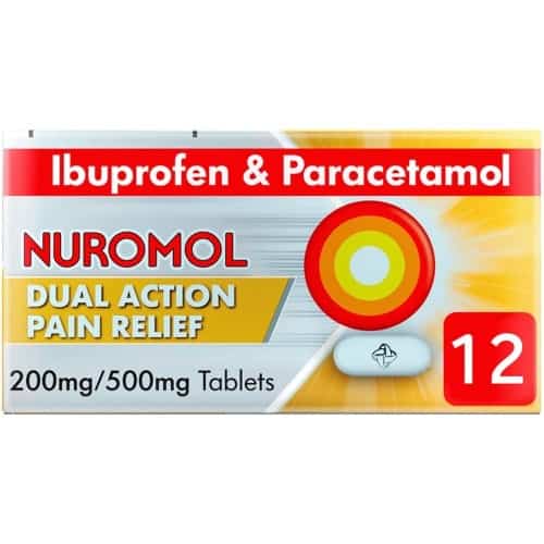 Nuromol Dual Action Pain Relief Tablets Ibuprofen & Paracetamol (12 x 200mg, 500mg)