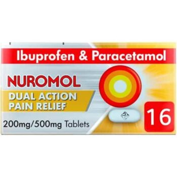 Nuromol Dual Action Pain Relief Tablets Ibuprofen & Paracetamol (16 x 200mg, 500mg)
