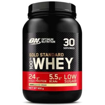 Optimum Nutrition Gold Standard 100% Whey Vanilla Ice Cream Flavour Protein Powder (900g)
