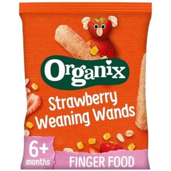 Organix Strawberry Weaning Wands Organic Baby Snack Puffs (25g)