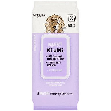 Pampered Paws 80 Pawfect Pet Wipes