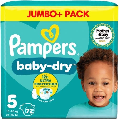 Pampers Baby-Dry Size 5 Jumbo+ Pack Nappies 11-16kg