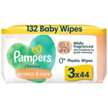 Pampers Harmonie Protect & Care Baby Wipes Plastic Free 3 Packs