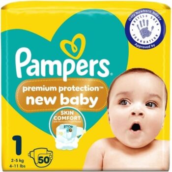 Pampers New Baby Size 1 Essential Pack 50 Nappies (50)