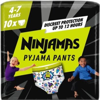 Pampers Ninjamas Boys Pyjama Pants 10 4-7 Years 17-30kg (10 x 17kg, 30kg)