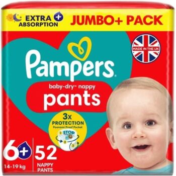 Pampers Pants Nappies Pull-On Size 6 Giant (52)
