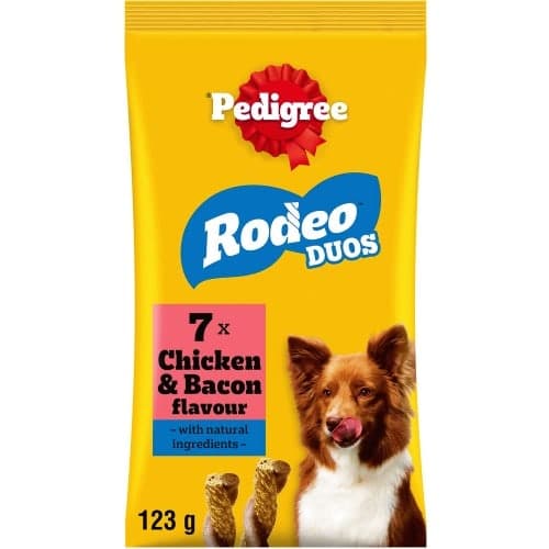 Pedigree Rodeo Duos Chicken & Bacon Dog Treats (123g)