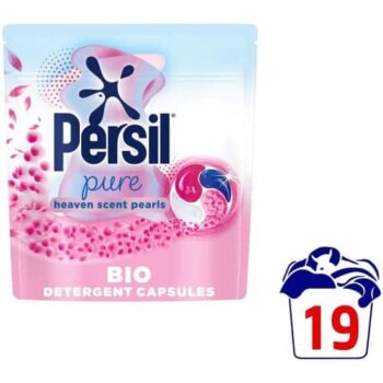 Persil Pure Heaven Scent Pearls Bio Laundry Washing Detergent Capsules Pods 19 Washes (340g)