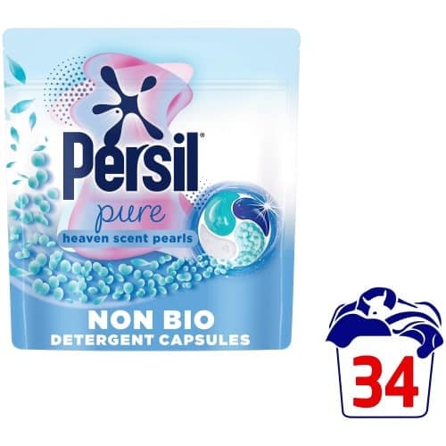 Persil Pure Heaven Scent Pearls Non Bio Laundry Washing Detergent Capsules Pods 34 Washes (34w)