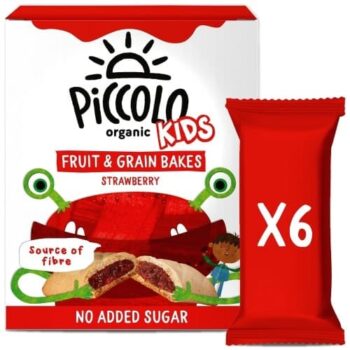 Piccolo Organic Kids Fruit & Grain Bakes Strawberry Bars (6 x 22g)