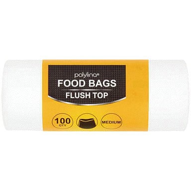 Polylina 100 Medium Food Bags Flush Top