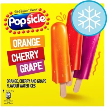 Popsicle Orange Cherry & Grape Flavour Water Ices (18 x 48ml)