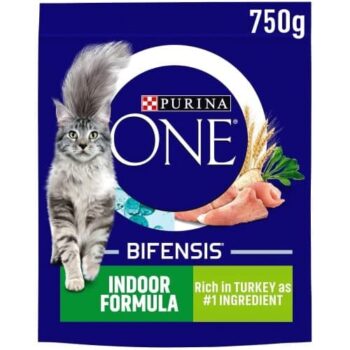 Purina ONE Adult Dry Cat Food Chicken & Wholegrains Indoor Formula Turkey (750g)