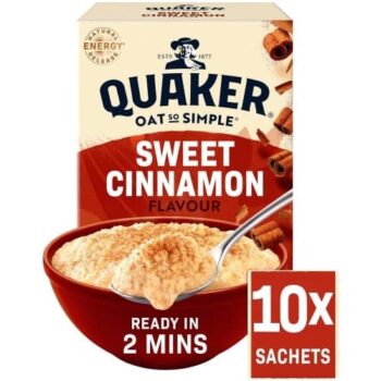 Quaker Oat So Simple Sweet Cinnamon Porridge Sachets (10 x 33g)