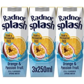 Radnor Splash Orange & Passion Fruit Flavoured Water (3 x 250ml)