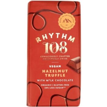 Rhythm 108 Swiss Vegan Hazelnut Truffle Bar with M'lk Chocolate (100g)