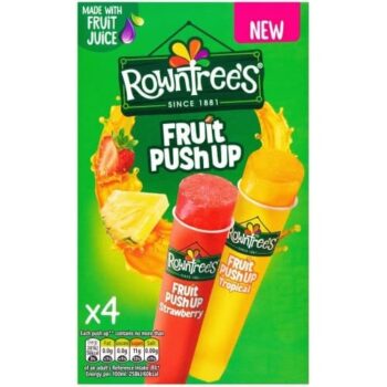 Rowntree's Fruit Pastille Push Ups Strawberry & Tropical (4 x 90ml)