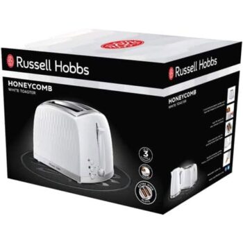 Russell Hobbs 26060 Honeycomb 2 Slice Toaster White