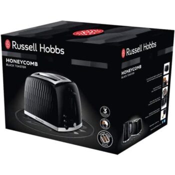 Russell Hobbs 26061 Honeycomb 2 Slice Toaster Black 2sl